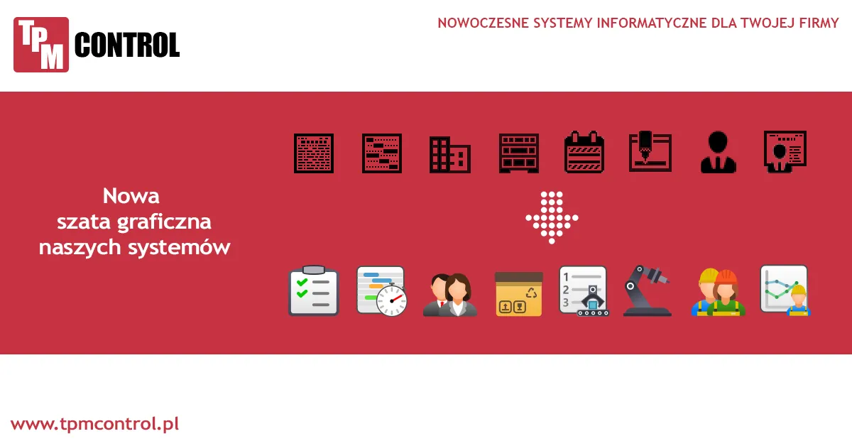 Infografika ilustrująca nowoczesne systemy informatyczne - nowa szata graficzna